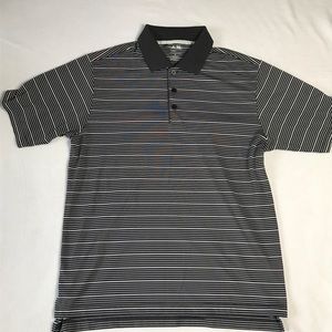 Adidas Men’s Golf Polo Black White Striped Medium